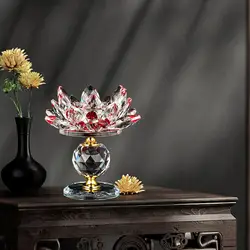 Lotus glass candle holder, tea light holder for wedding party decoration