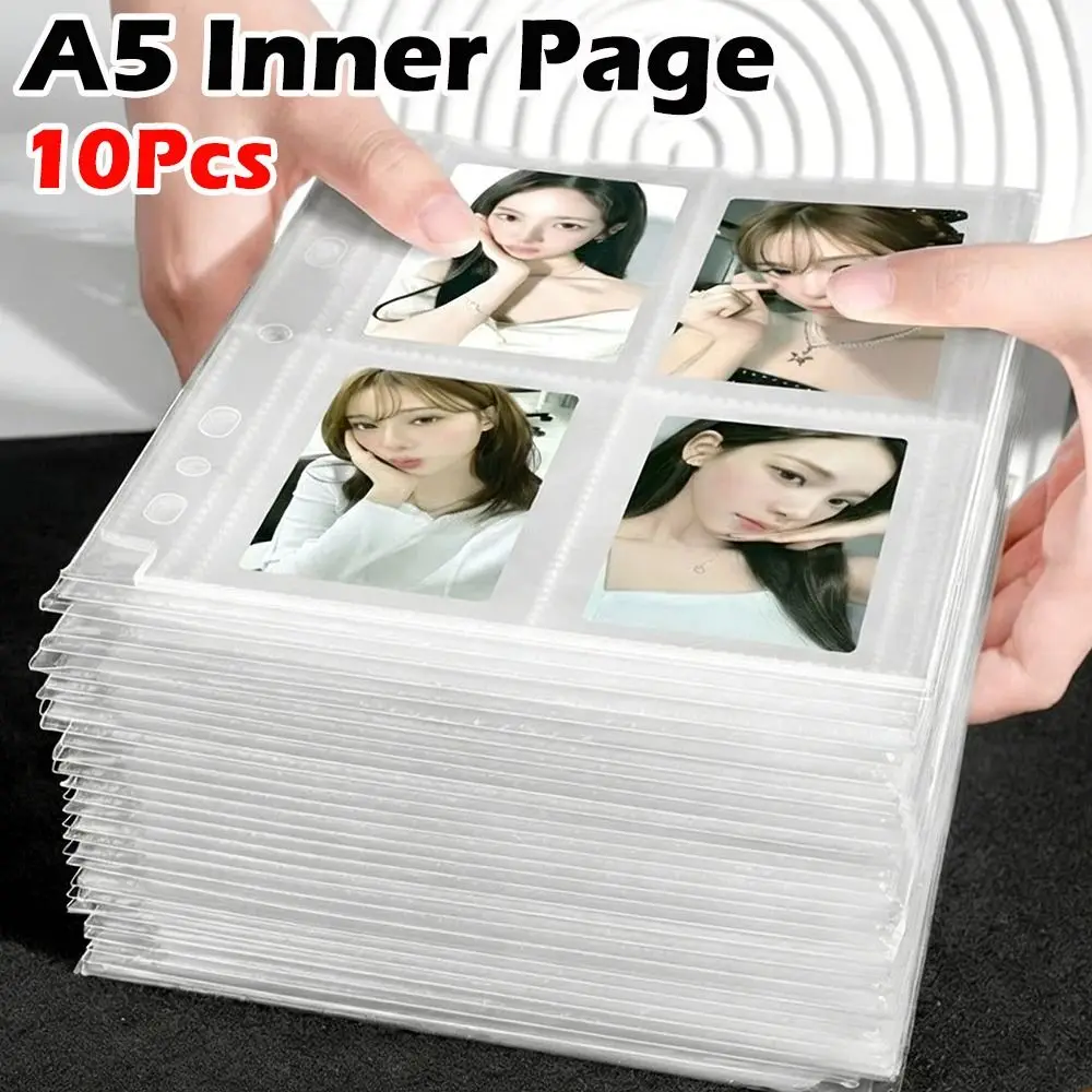 Inner Page Card Binder A5 Photocard Binder Sheets Transparent PP Acid Free Multiple Pockets Sleeve Photo Album Sleeves