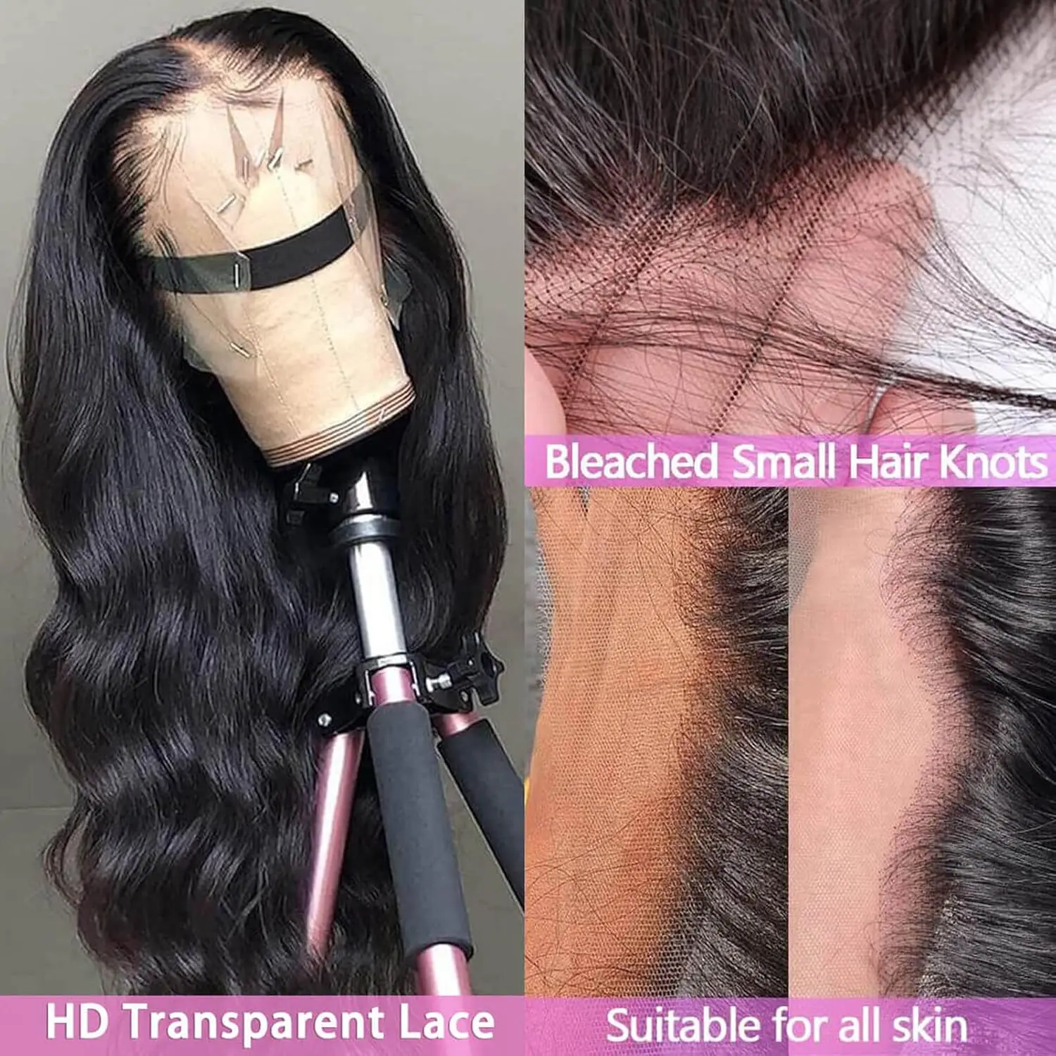 Peluca de cabello humano ondulado de 40 pulgadas, postizo de encaje Frontal de densidad 200%, 13x4, HD, prearrancado con pelo de bebé