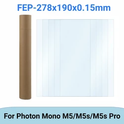 ANYCUBIC Photon Mono M5 M5s Pro용 FEP 필름, UV 송진 3D 프린터 릴리스 필름, 3D 인쇄 부품, 10.1 인치, 278x190mm, 5 개