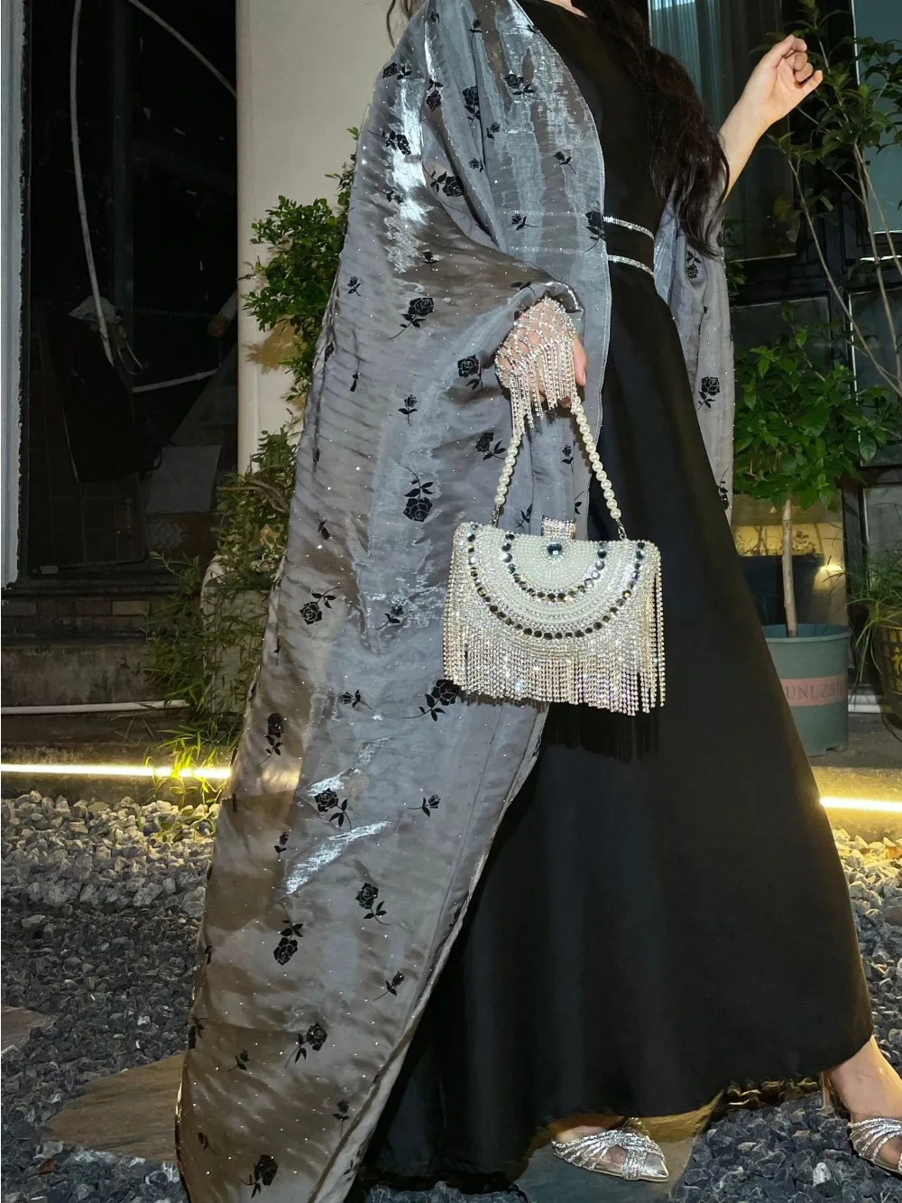 Ensemble de 2 pièces pour femmes musulmanes, robe de soirée fleurie, Abayas ouvertes, Ramadan, Maroc, Kaftan, Educatif, Jalabiya, Robe longue arabe, 2025