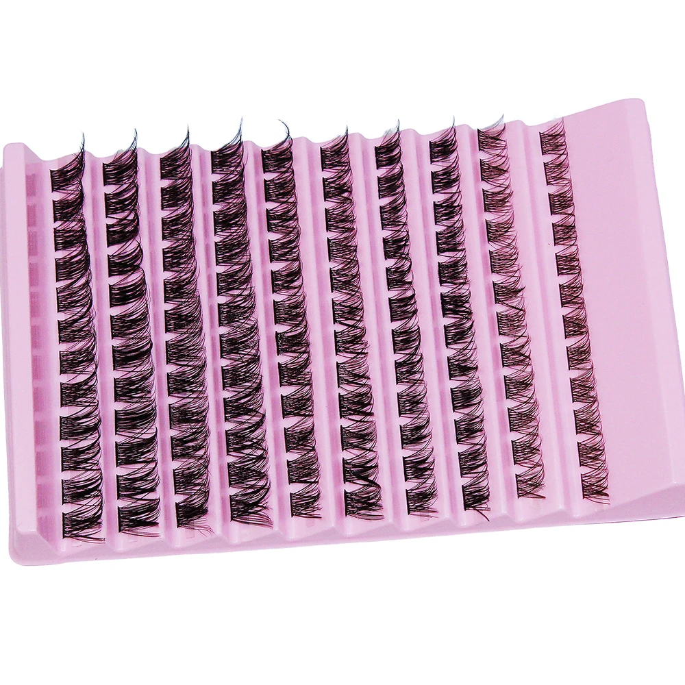 120pcs Cluster Lashes 8-16mm Wispy Individual Lashes Natural Look Lashes D Curl Fluffy Cluster Lashes DIY Eyelash Extension