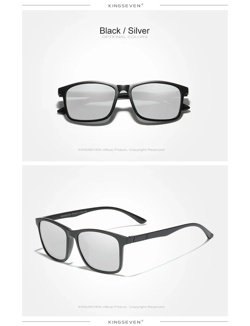 KINGSEVEN Männer Polarisierte UV400 Sonnenbrille Spiegel Objektiv Kausalen Anti-glare Gläser Frauen Sport Ultraleicht Outdoor Fahren Brillen – Detail 9