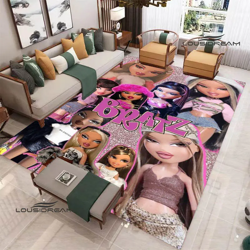 Tappeto stampato cartone animato Bratz Tappeto anime decorazione camera da letto Tappetino yoga tappeto esterno tappeto tappeto antiscivolo regalo