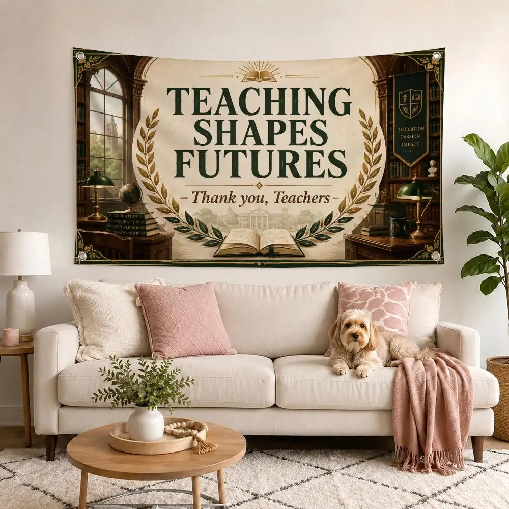 Teachers' Day Thanks for Helping Us Grow Flags Flag Outdoor Decor Flaga Decorative Home Objects Barber Shop Decoration Garage