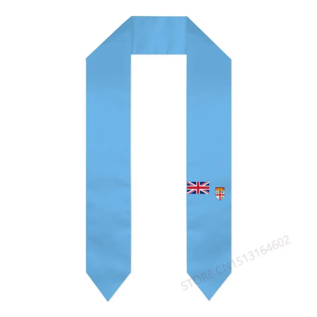 Custom Name Or Logo Fiji Flag Scarf Graduation Stole Sash International Study Abroad Class of 2023 Shawl