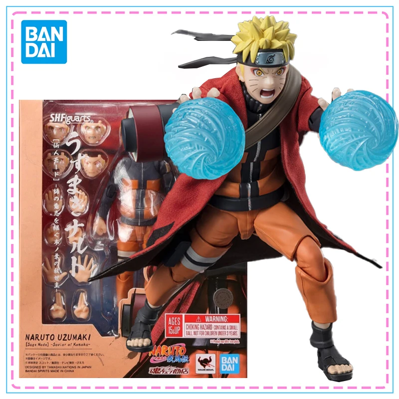 Bandai S.H.Figuarts Naruto Naruto Uzumaki Sage Mode Savior Of Konoha Collection Model Action Figure Original Genuine SHF Toys