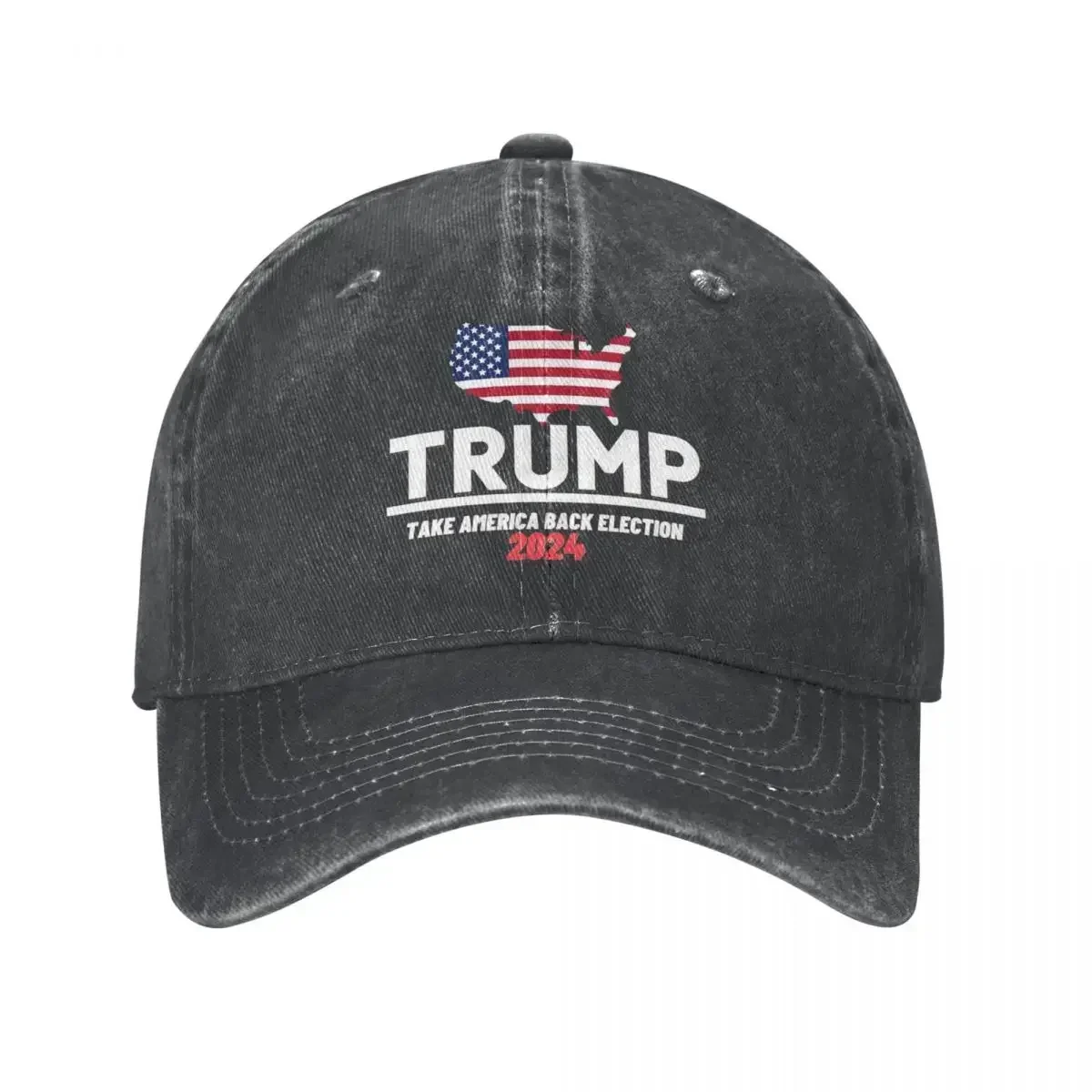 Trump 2024 Take America Back Election Active Baseball Caps Distressed Denim Cap Hat Vintage Outdoor Golf Adjustable Fit Headwear