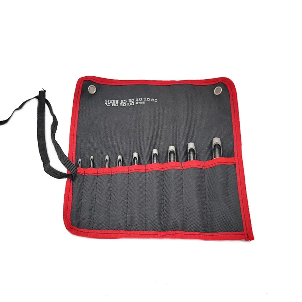 9pcs Round Hole Punch Hollow Cutter Set Mix Size Set Kit Leather Punch Set For Gasket Rubber Leather Craft Belt Bag Clothing