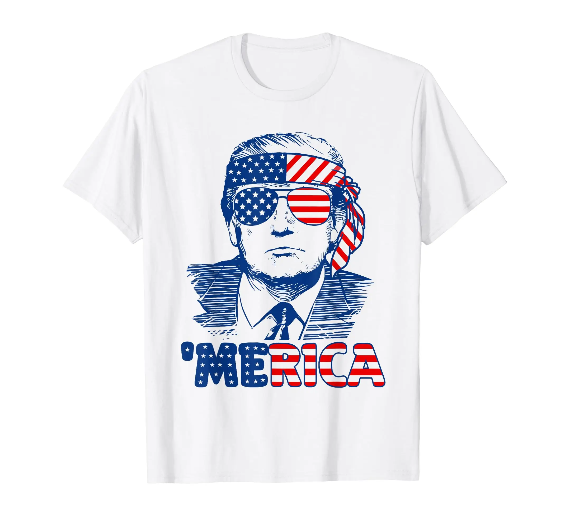 'MERICA TRUMP Trump American Flag T-Shirt