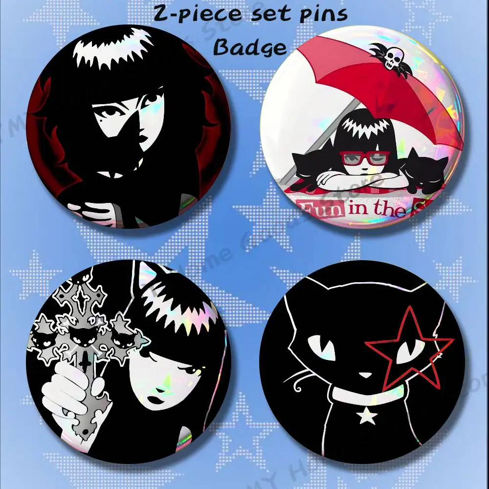Anime Goth Miss E-Emily 2-piece set Free Mix Backpack Clothes Jewelry Accessories Round Badge Collection Gifts