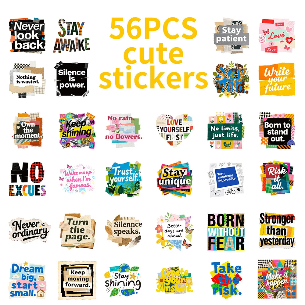 

112pcs Waterproof Stickers Motivational Stickers Cartoon Doodle Stickers Perfect for Notebooks Computers Phones and Luggage