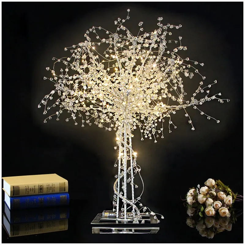 

Luxury Christmas Crystal Tree With Fairly Light Stage Aisle Decor Wedding Anniversary Table Centerpieces Ornament Candle Display