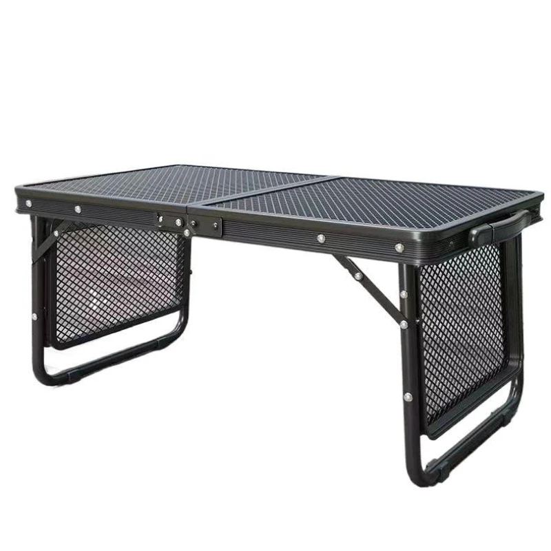 

Outdoor folding table Camping Multifunctional iron mesh barbecue Portable picnic picnic table Aluminum alloy stall folding table
