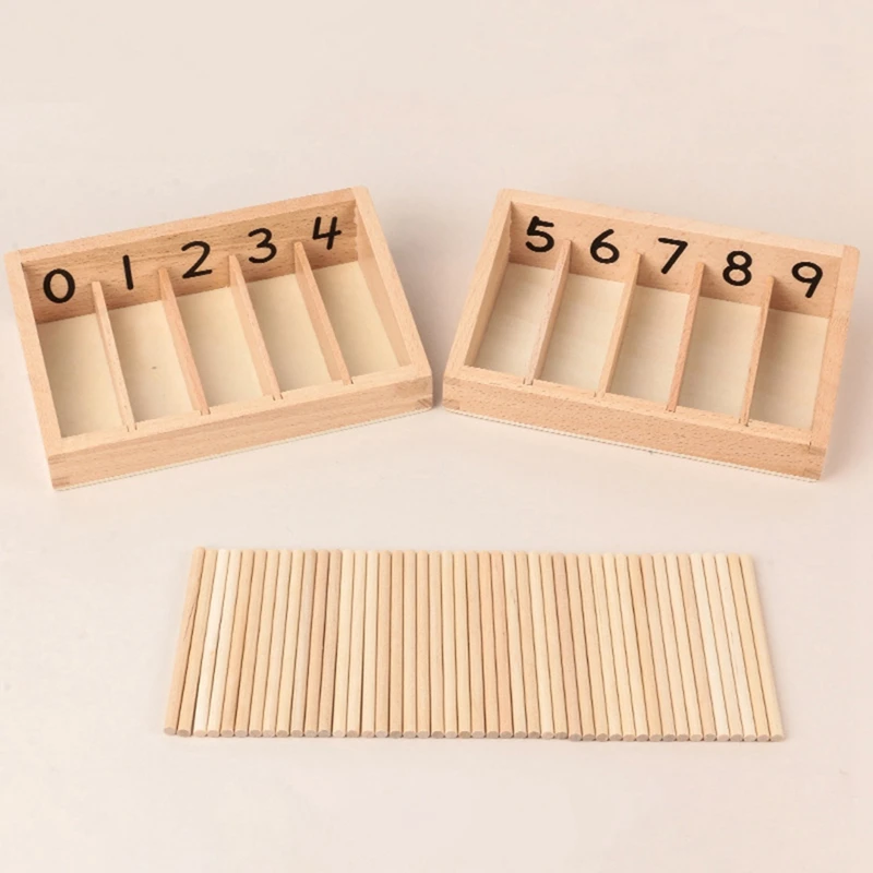 Montessor Montelon Math Toys Set Kit Materials Educational Wooden Spindle Box Early Learning Training Toy Set Kit