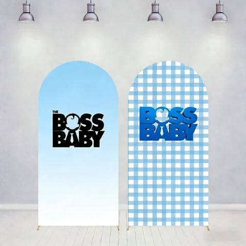 Cartoon Boss Baby Movie Arch Backdrop Cover Kid Boy Girl Birthday Party Custom Name Room Decor Double-sided Poster Background