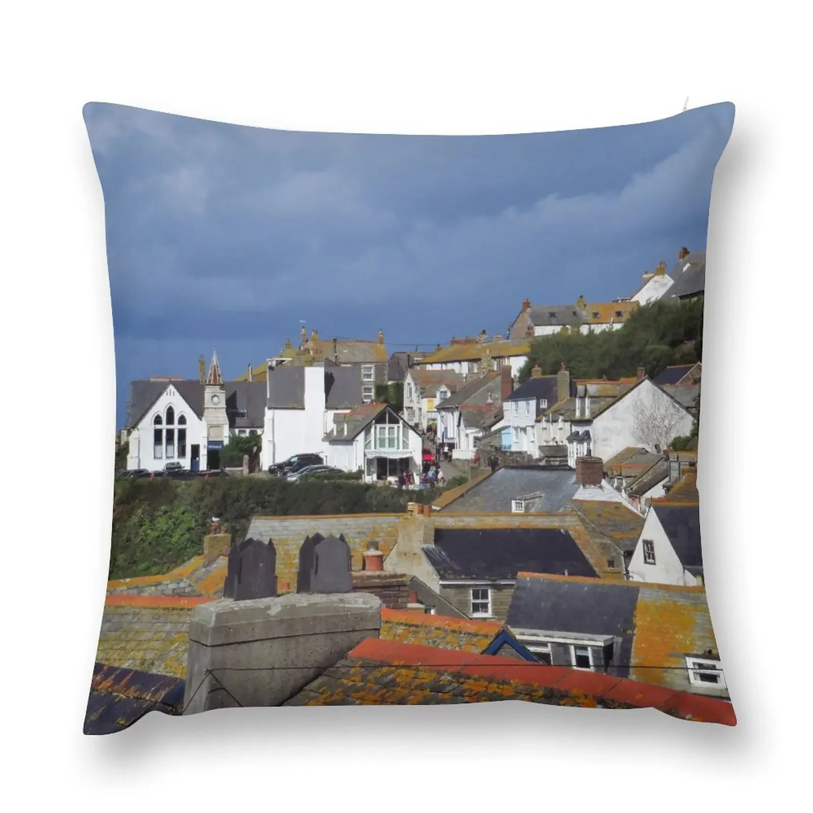 Roof Tops, Port Isaac Throw Pillow Elastic Cover For Sofa Decorative Cushions Ornamental Pillow pillow