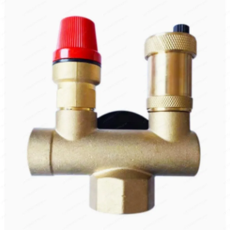 1/2 Inch Brass Safety Relief Valve with Pressure Gauge for Water Heater Boiler Heating System