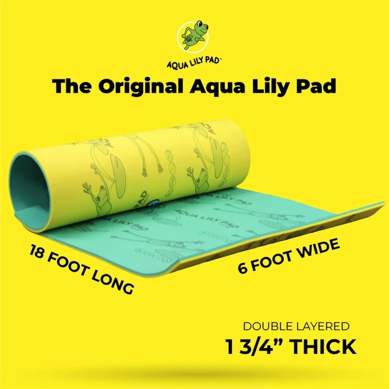 Aqua Lily Pad ALP15 Original Model 15 Foot Water Playground Floating Foam Island Mat with Storage Straps and Pad Protectors,