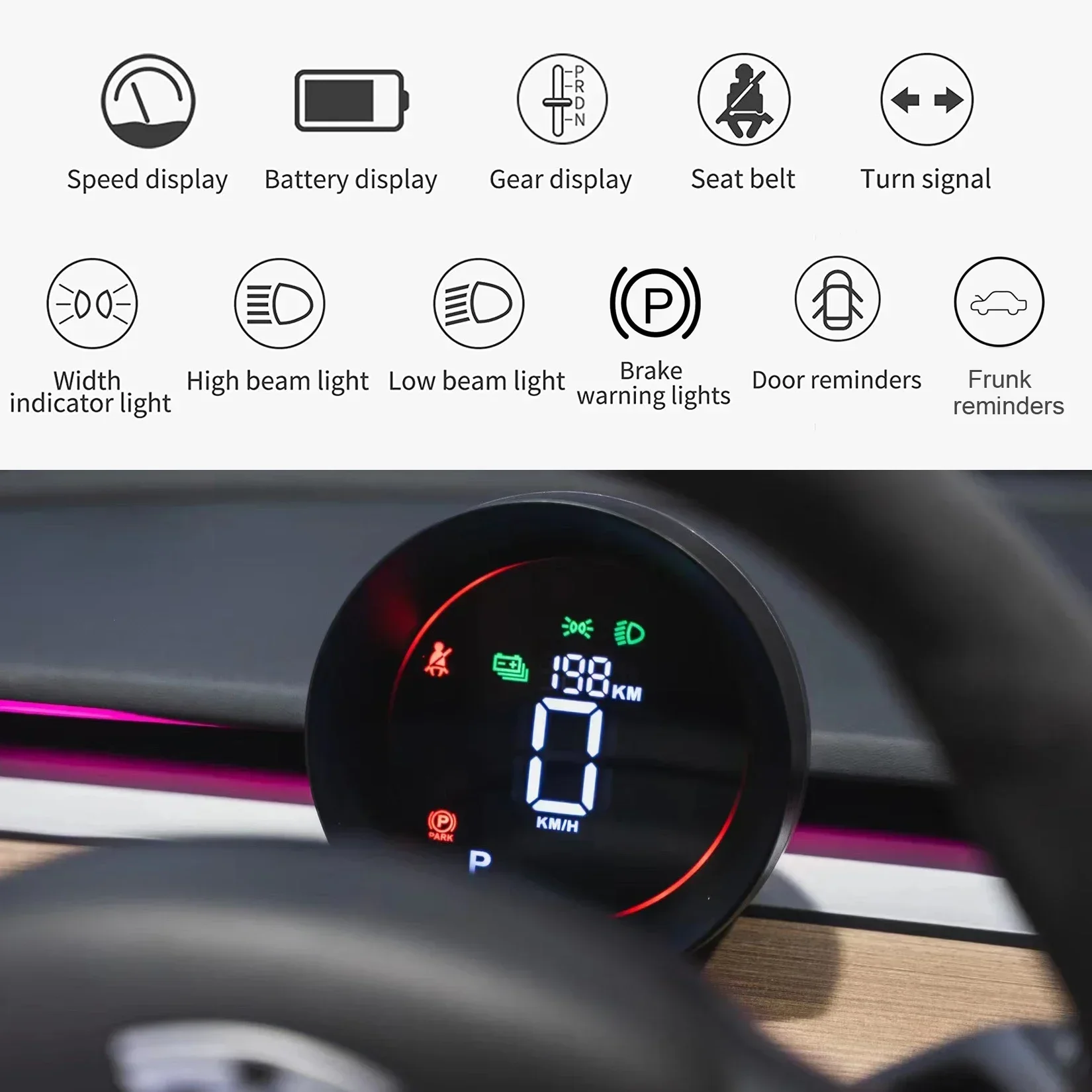 2026/Road Top Customizable Digital Smart Gauge Multi-Data Display Dashboard Car Speedometer Speed indicator for  Model 3 Mo