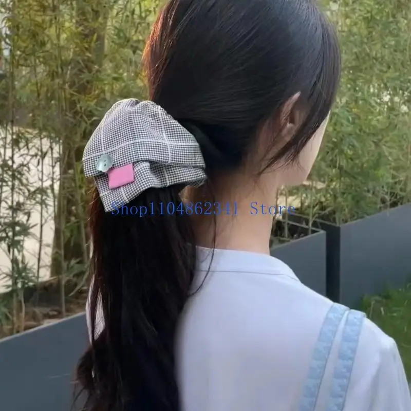 

5asd Checkered Bandana Scrunchy Female French Hair Scrunchies Hair Accessories