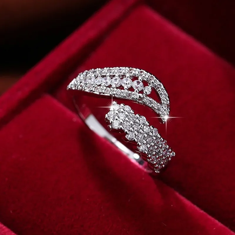 

New Micro-inlaid Diamond Niche Ring Fashion Personality Cold Wind Simple Temperament Internet Celebrity Ring Woman