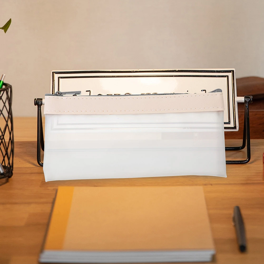 

2pcs Clear Money Bag With Zipper Transparent Cash Pouch For Small Items Storage Bank Deposit Organizer Pencil Case Stationery