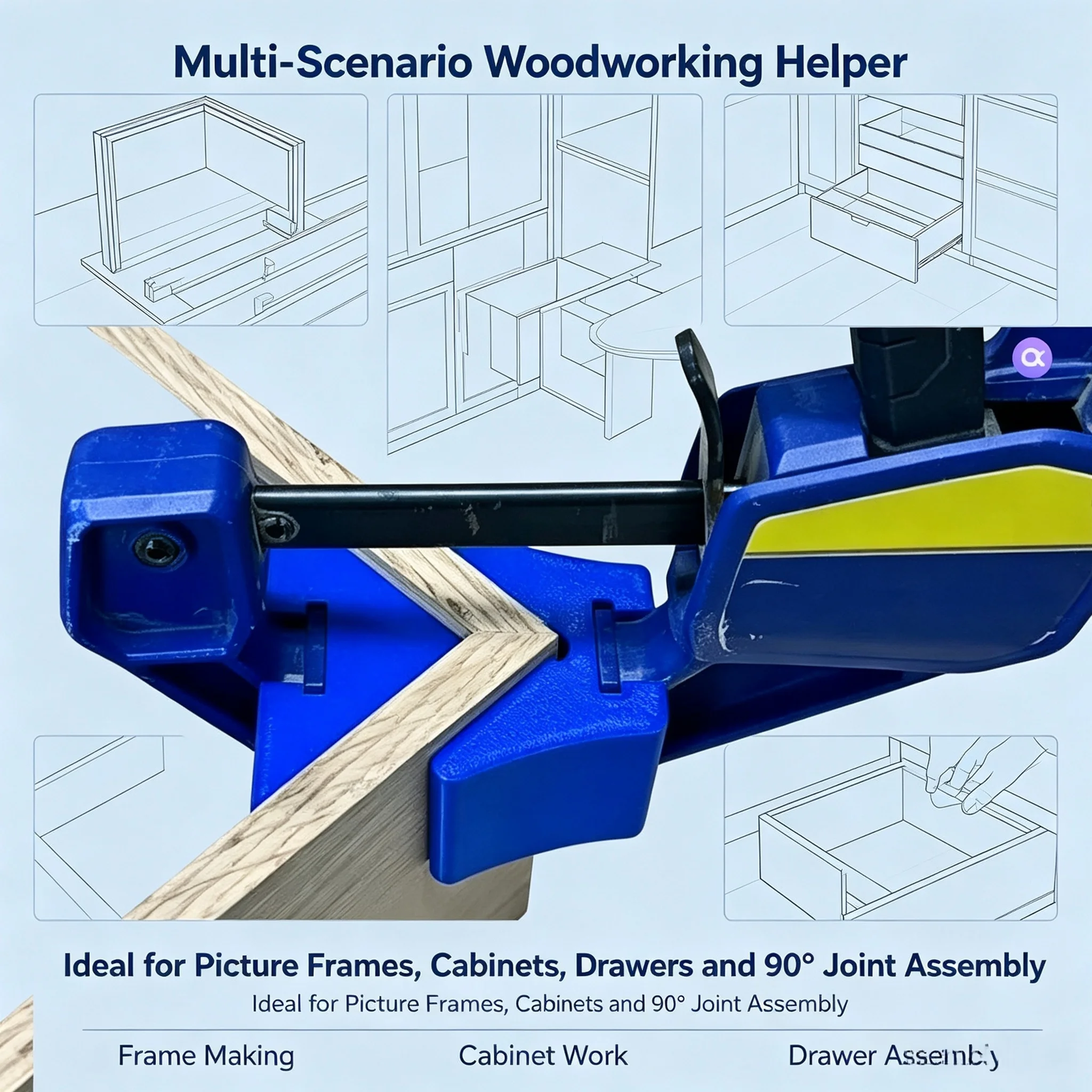 3D Printed Quick Change Angle Clamp Adapter Woodworking Fixture Multifunctional Clamping Device for Woodworking Tools