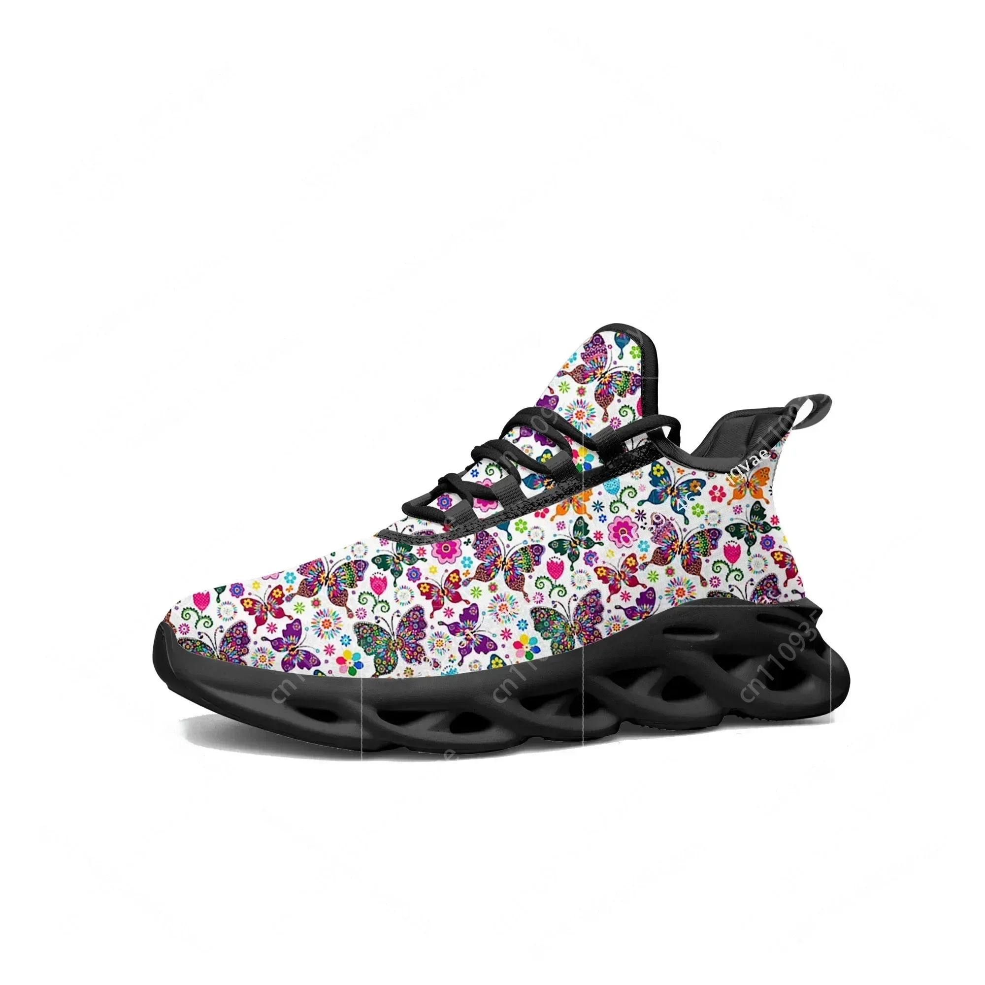 Butterfly Prints Flats Sneakers Mens Womens Sports Running High Quality Sneaker Lace Up Mesh Footwear Tailor-made Shoe Balck