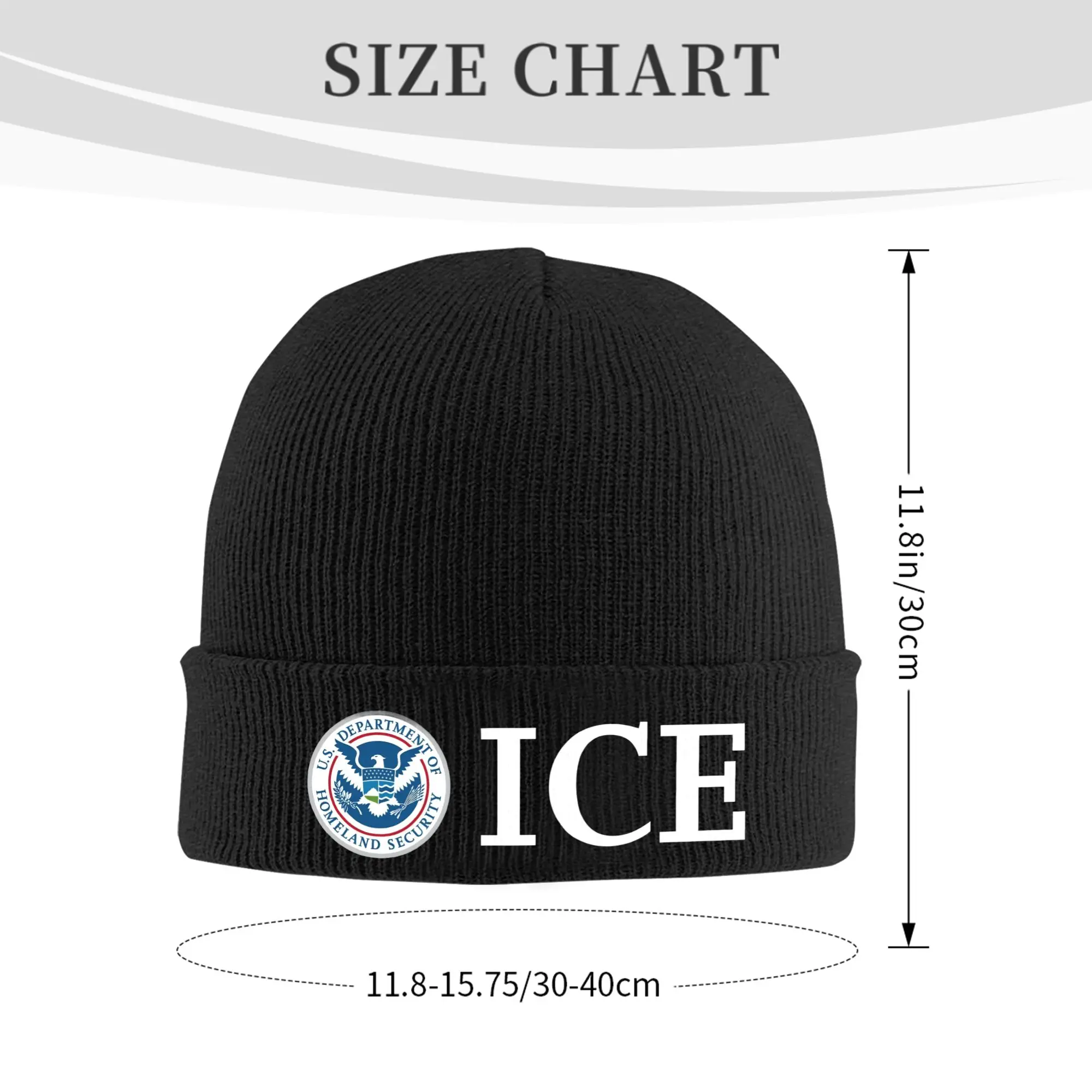United States Immigration and Customs Enforcement Agency ICE Knit Hat Beanie Hat Warm Acrylic  Color  Caps Men Women Gift,
