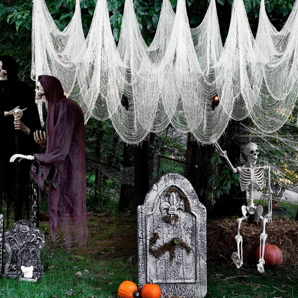 5-1pc Halloween Gauze DIY Horror Gauze Decor Outdoor Scary Gauze Spooky Gauze Decor for Party Indoor Outdoor Decor 183x76cm