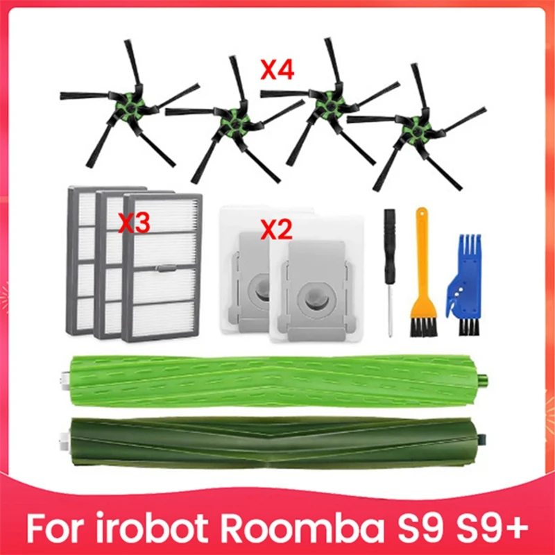 

14PCS Vacuum Cleaner Brush Filter And Dust Bag Set For Irobot Roomba S9 S9+ Vacuum Cleaner Accessories Replacement Parts