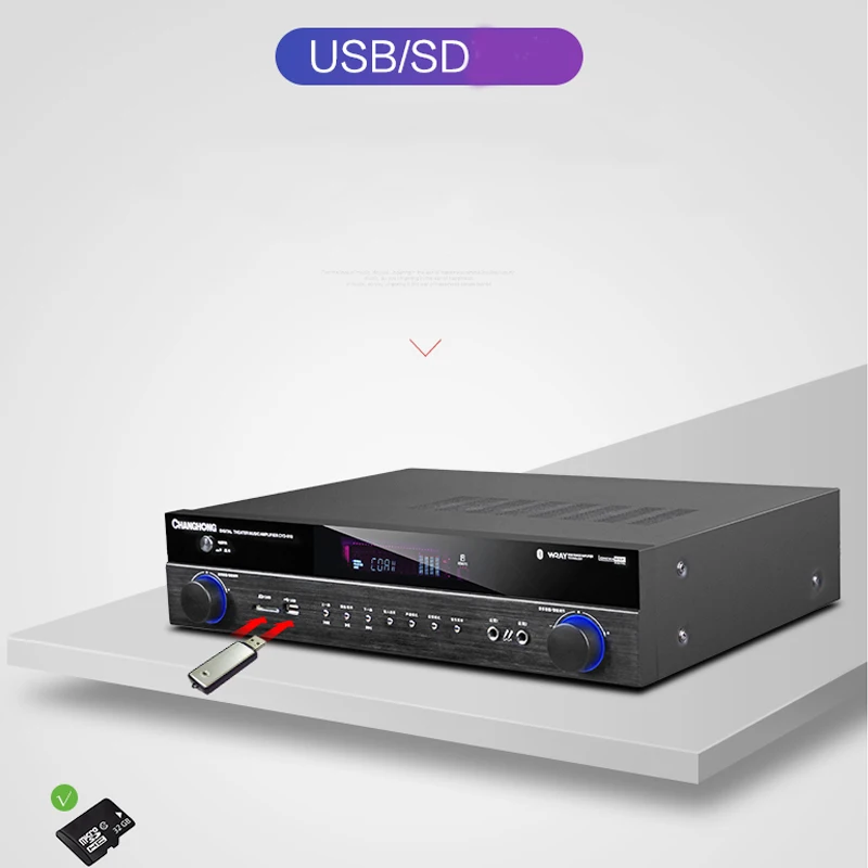 Amplificador de Audio Digital para el hogar, dispositivo profesional de alta potencia, de 650W, con Bluetooth, 5,1 canales, 220V, HIFI, Karaoke