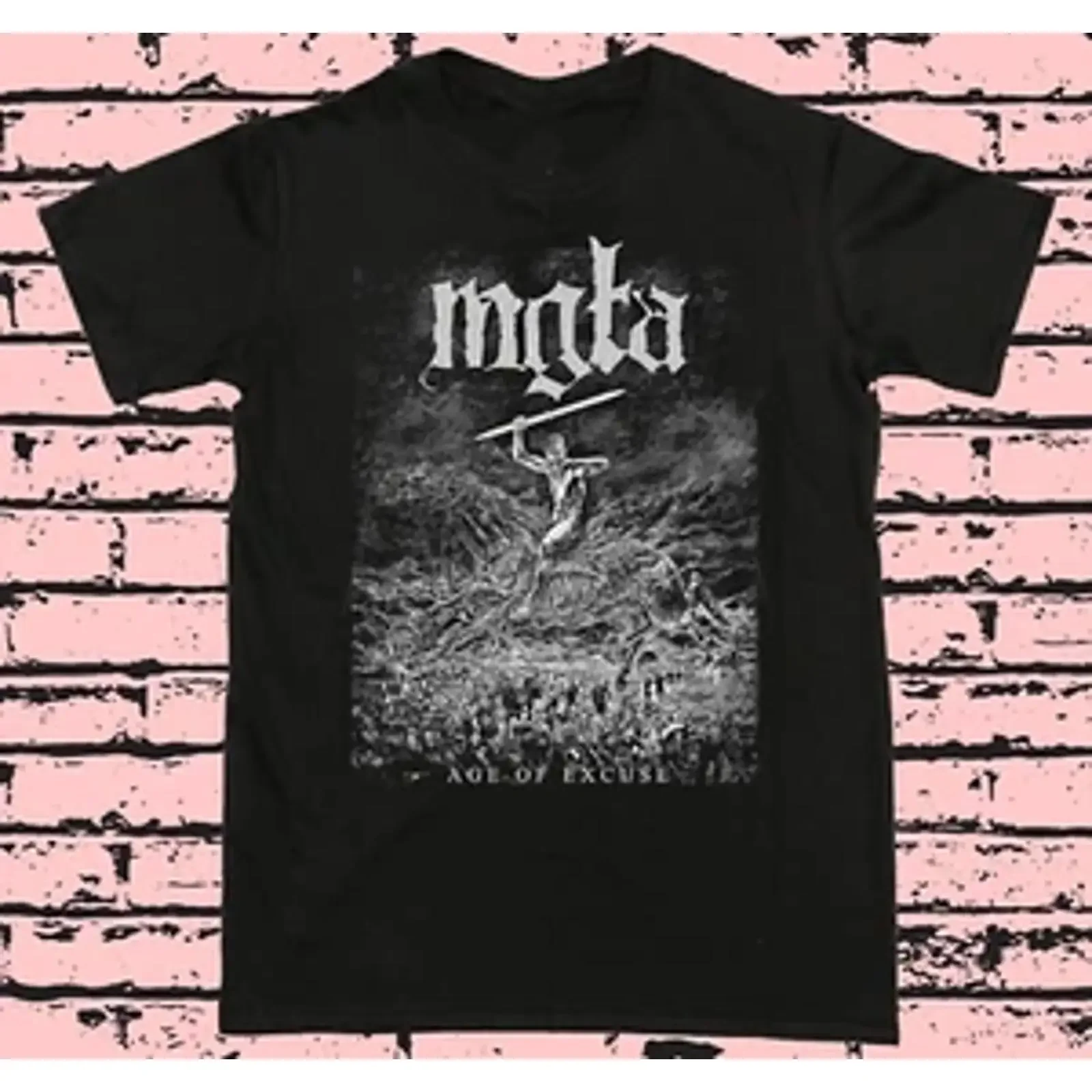 Mgla Age Of Excuse Black T Shirt Full Size S 5XL vintage Washed Versatile Stylish Top For Everyday Wear graphic Soft