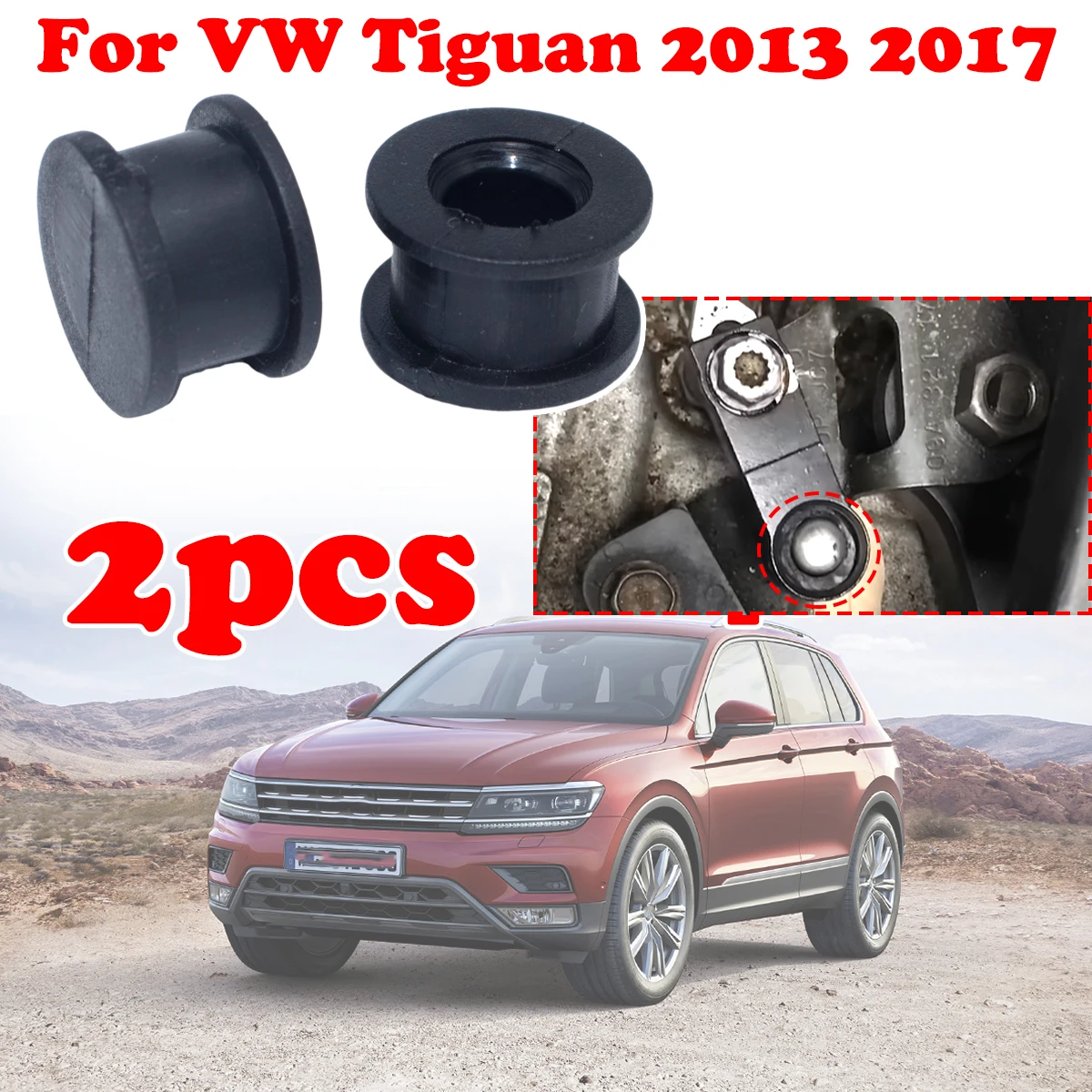 2Pc Automatic Gear Shifter Cable Bushing Connector Gearbox Linkage End Rubber Bush AUTO Car Accessories For VW Tiguan 2017 2013
