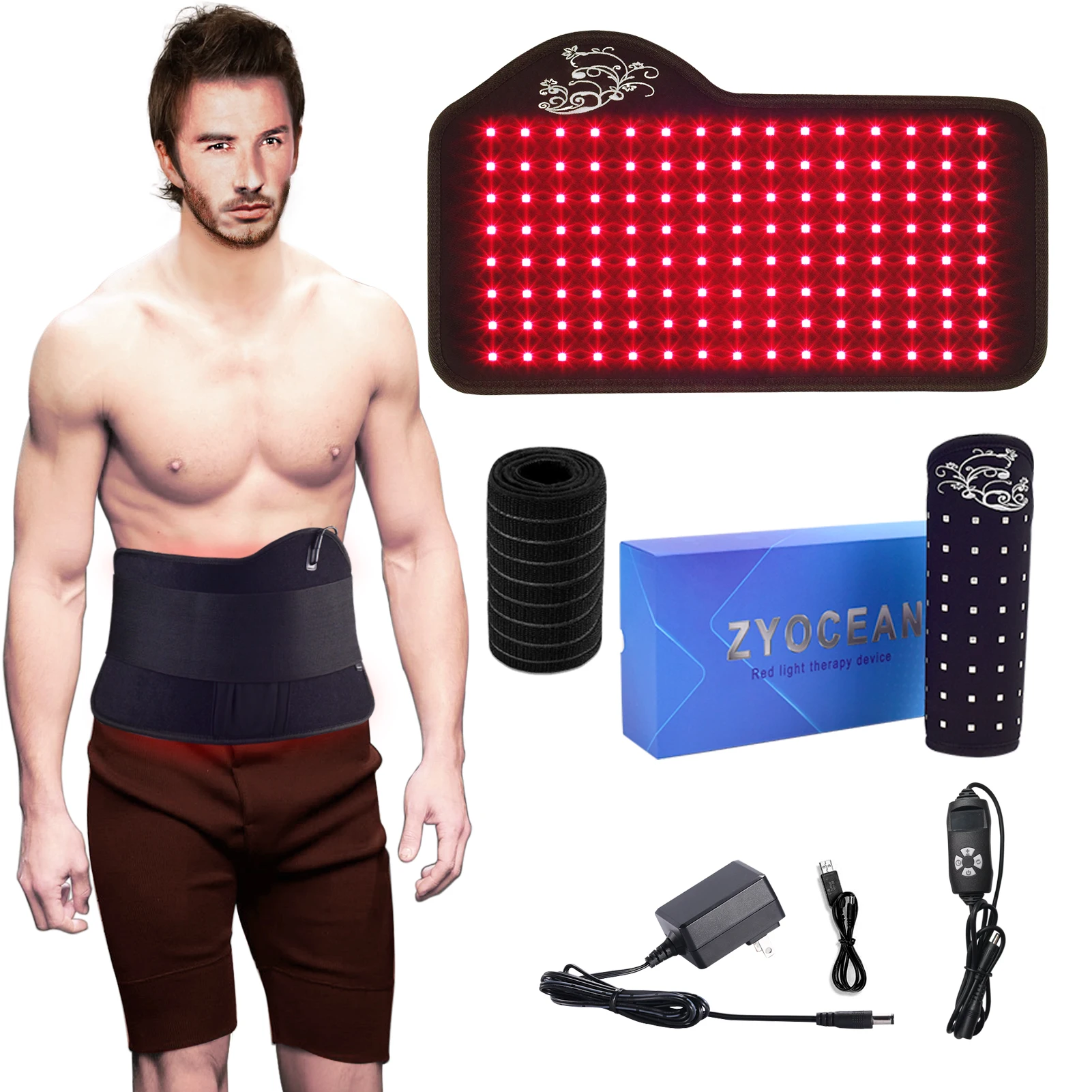 

ZYOCEAN Red Light Therapy Belt - Near InfraredLight Therapy for Body, Relaxing Muscle, Inflammation, Improve Circulation