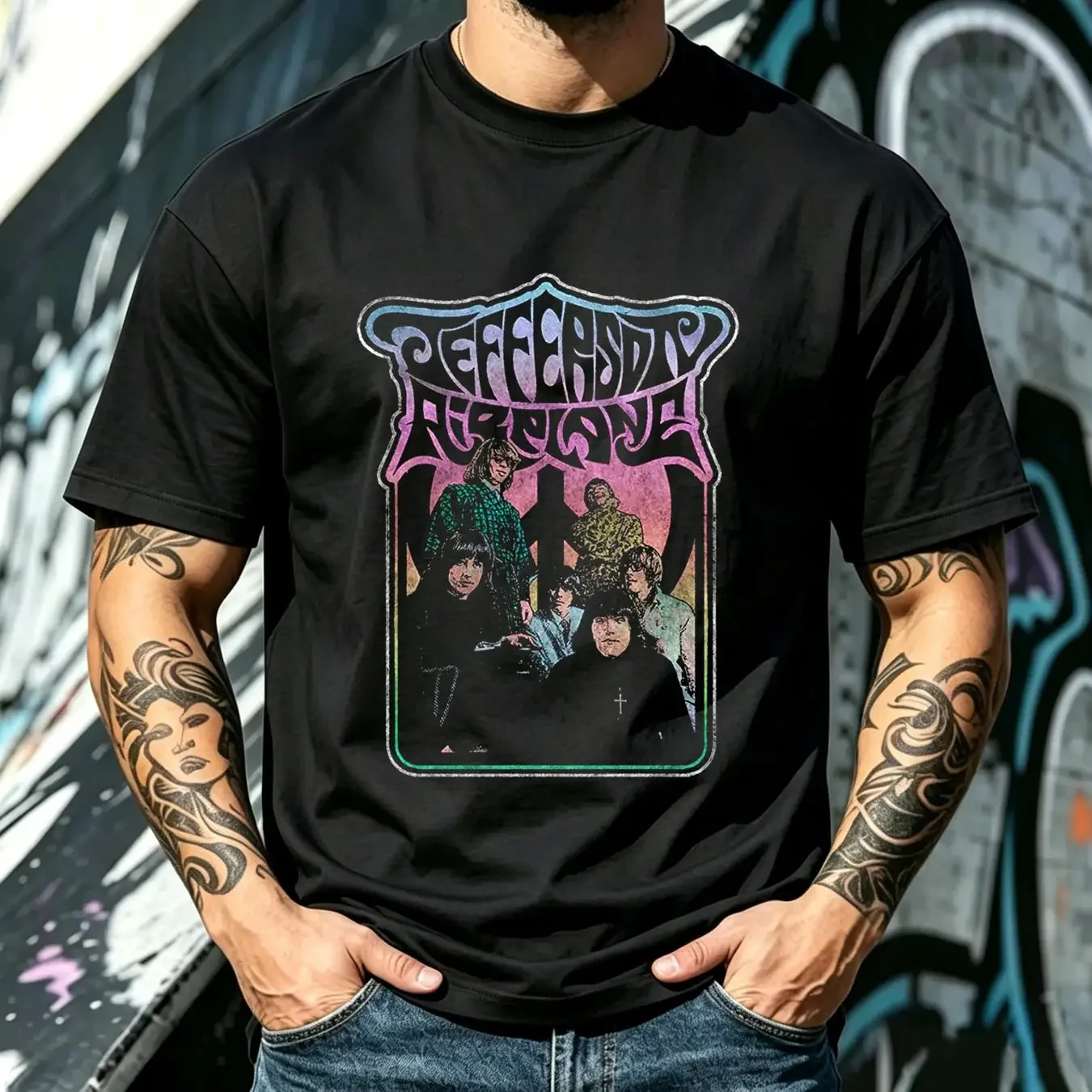 washed T Shirt Jefferson Airplane Brand New NWT Band long or short sleeves vintage Washed fashion Soft Breathable Unisex