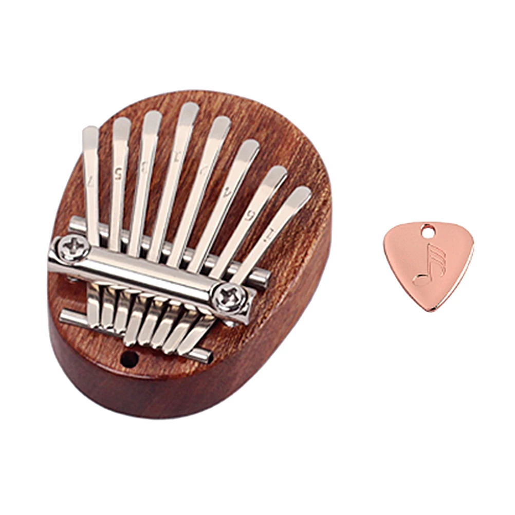 

Mini 8 Keys Kalimba Portable Creative Thumb Piano Musical Instrument with 1PC Pick for Beginner (Brown)