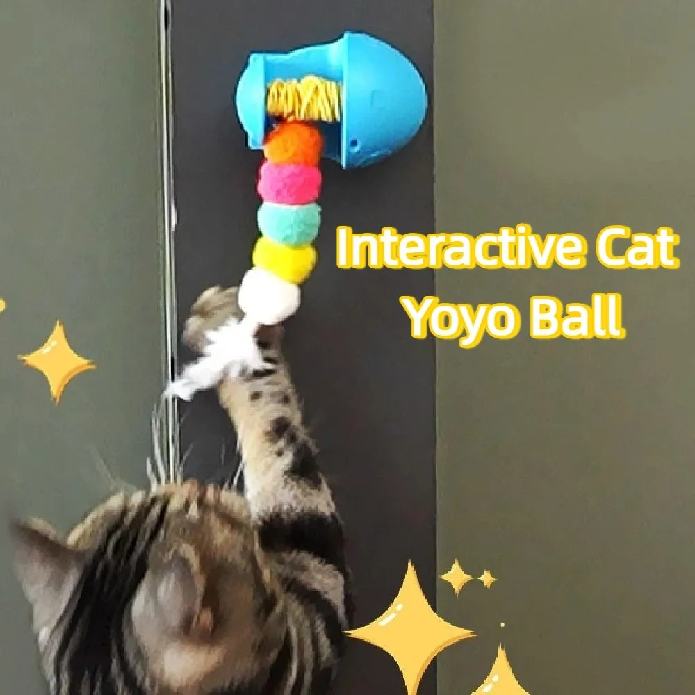 

Creative Electric Door Hanging Toy Funny Automatic Lifting Elastic Rope Pet Toy Rechargeable with Feather Bell