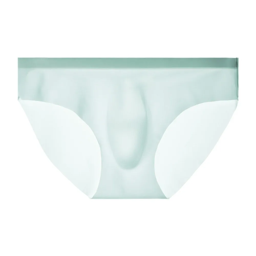 Summer Thin Ice Silk Briefs Men Underpants Breathable Thin Ice Silk Panties Simple Lingerie Seamless Underwear Men Boy