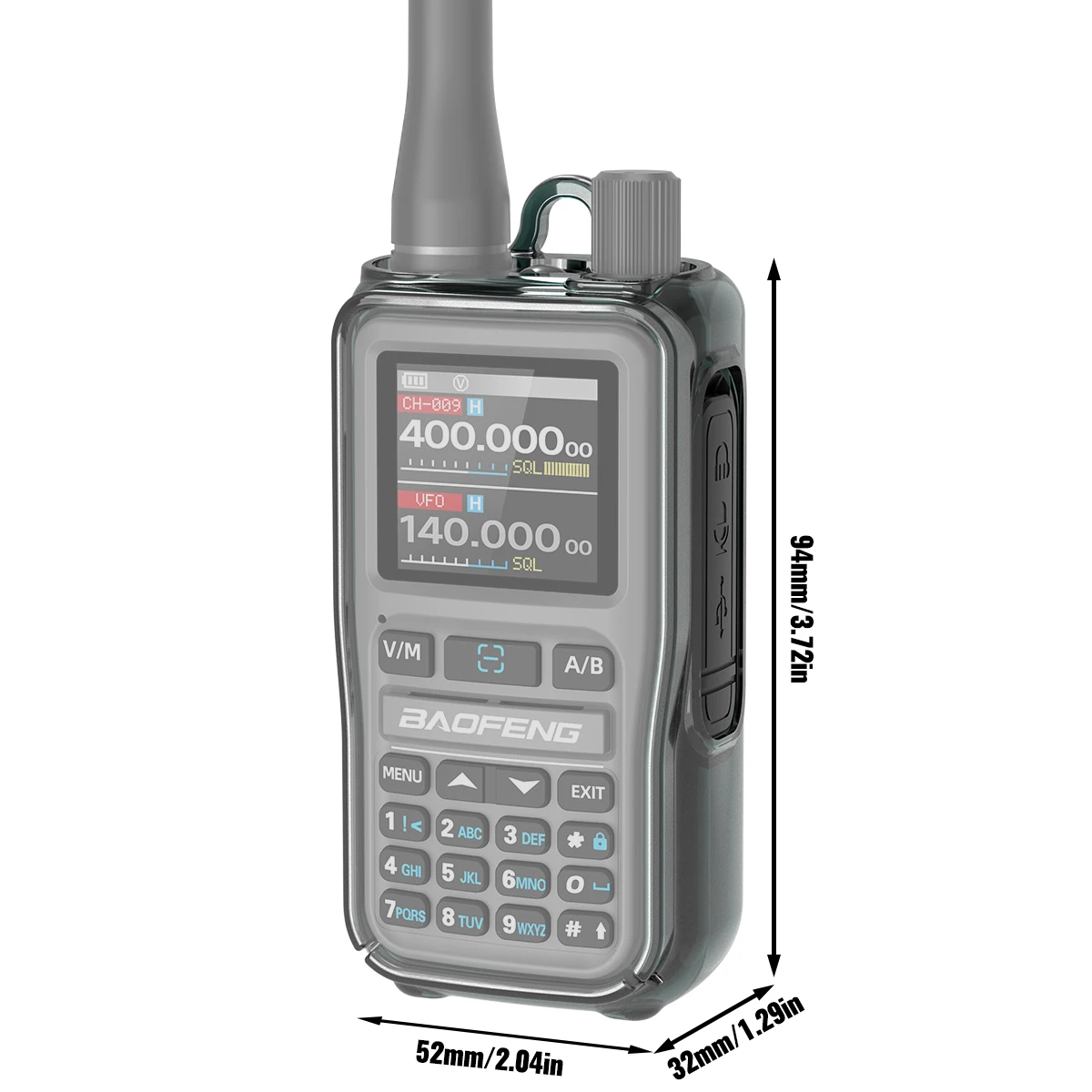 ABBREE Grey Walkie Talkie Protector High Quality TPU Material Drop Protection Dustproof Only for Baofeng UV-5R Mini Radio