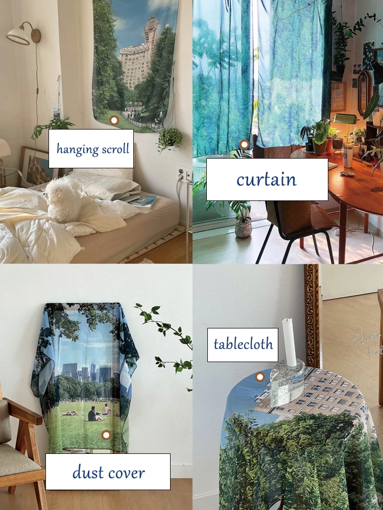 Customized Ins Chiffon Yarn Curtain Dustproof Tablecloth Background Hanging Cloth Tapestry Balcony Semi-transparent Gauze Decor