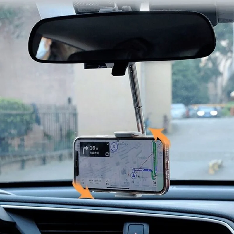 2022 New Car Rearview Mirror Mount Phone Holder For iPhone 12 GPS Seat Smartphone Car Phone Holder Stand Adjustable Support