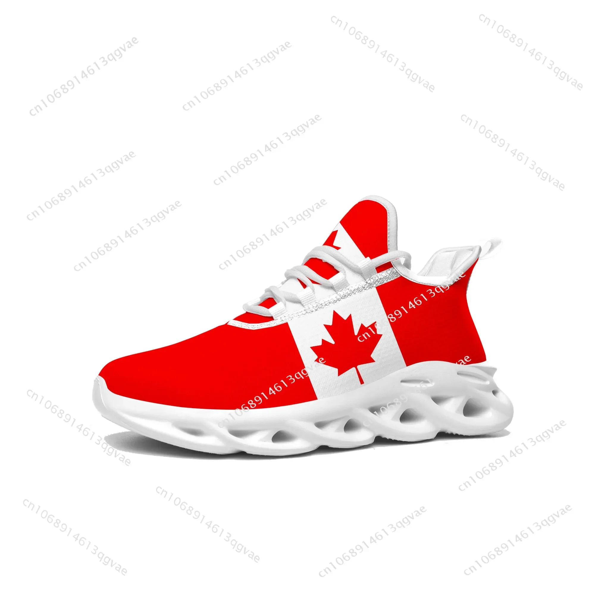 Canadian Flag Flats Sneakers Mens Womens Canada Sports Running High Quality Sneaker Lace Up Mesh Footwear Tailor-made Shoe White