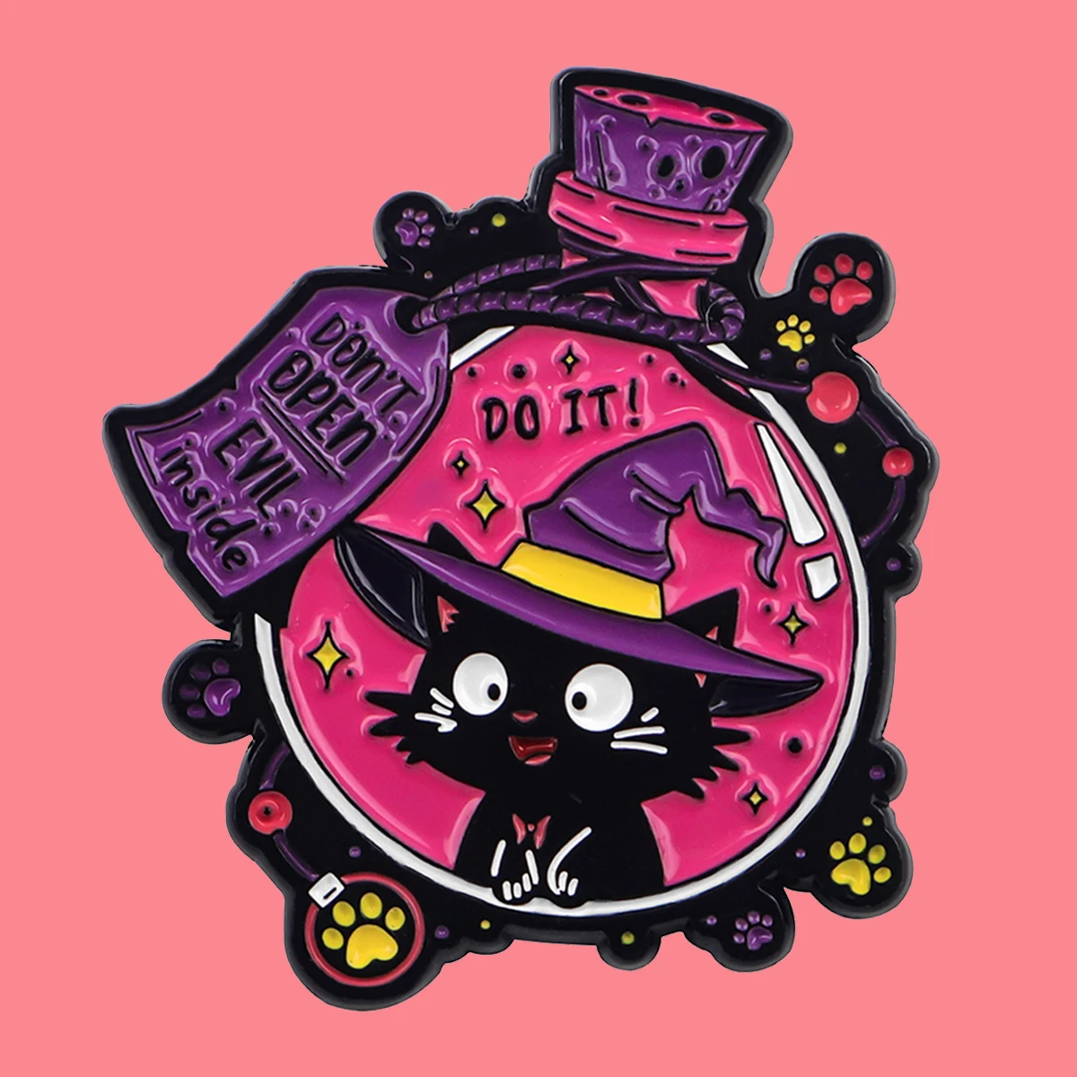 Cute Witch Black Cat Enamel Pin Lapel Pins Badges on Backpack Brooches for Clothes Women's Brooch Jewelry Accessories Gift