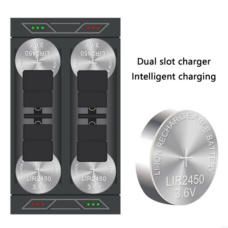 LIR2450 LIR2477 Button Battery Power Sources With Independent 4Slots And LED Indicators For Efficient Charging