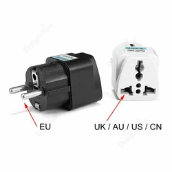 KR EU Plug Adapter US UK To EU KR European Europe Euro  2 Pin 4.8mm German Travel Power Adapter Electrical Socket Plug Outlet