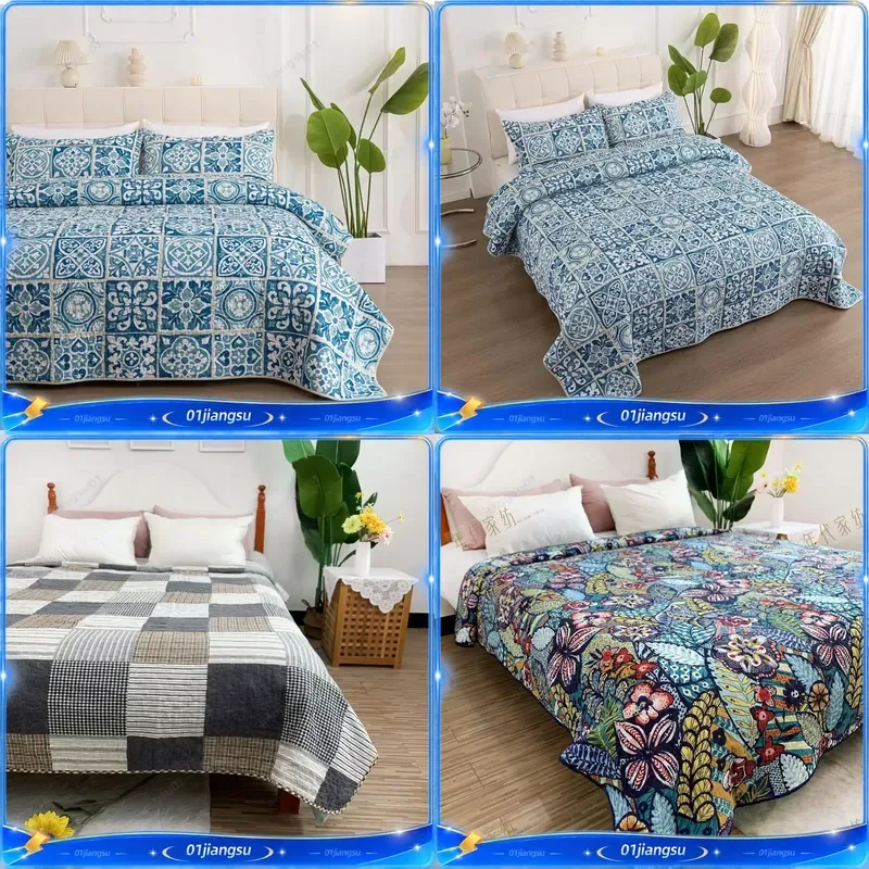 Cotton Quilted Bedspread Non Slip Summer Lightweight Bed Cover Warm Blanket Coverlet for Cozy Bedding 200x230cm Home Textile