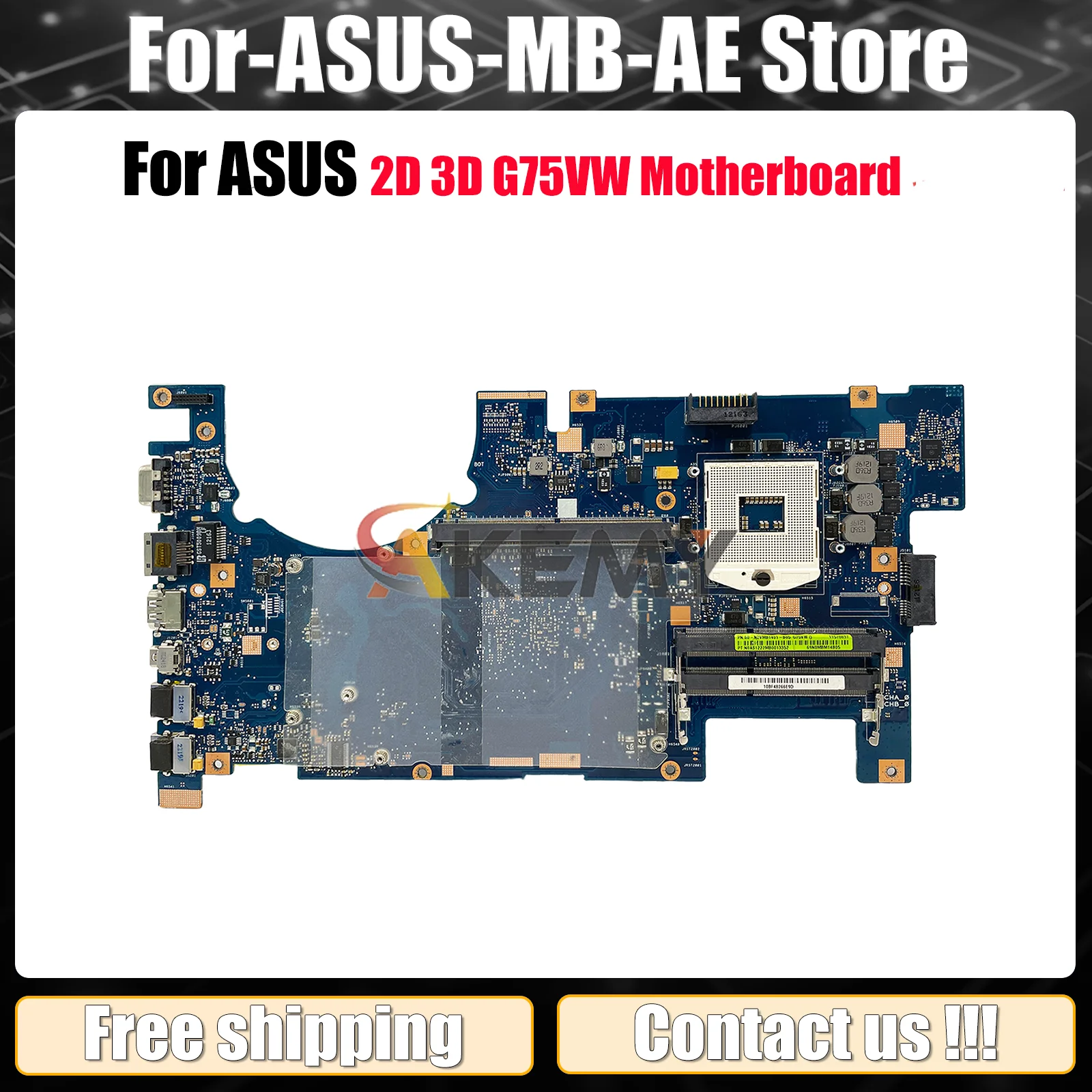 

G75VW 2D Laptop Motherboard For ASUS ROG G75V G75VX G75VW Notebook Mainboard This item is in stock 100% tests OK fast shipping