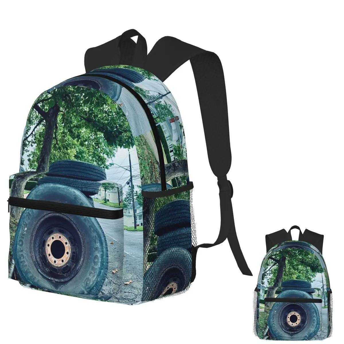 

Ring Shaped Radials Student Backpack School Bag Hiking Travel Daypack for Men Women Fashion Bookbag Shoulder Bags
